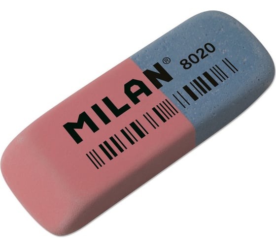 Ластик каучуковый MILAN 8020 комбинированный для стирания чернил и графита 973186