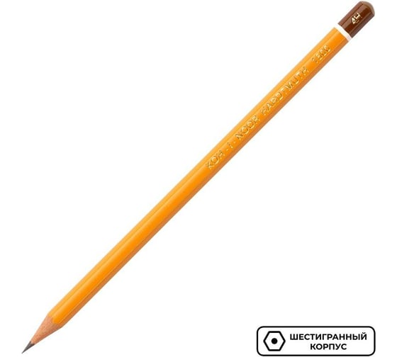 Карандаш чернографитный Koh-I-Noor 1500/4H, без ластика, Чехия 41785