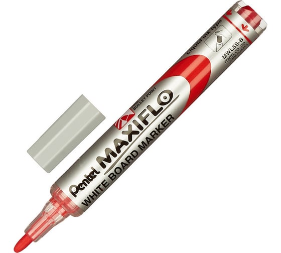 Набор маркеров для белых досок Pentel MWL5S-4N 4 шт в упаковке, с губкой 256635