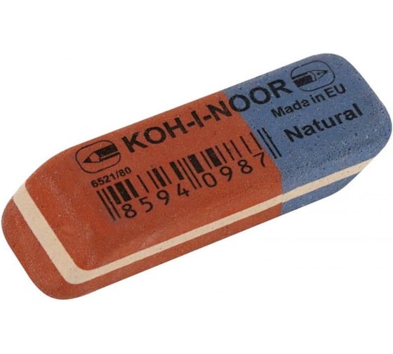Ластик Koh-I-Noor 6521/80, 41x14x8 мм, для графита и чернил, сине-красный 1682208