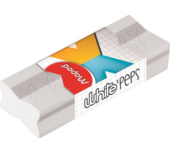 Ластик Maped WHITE'PEPS X прямоугольный, ПВХ, белый, 118311 1467026