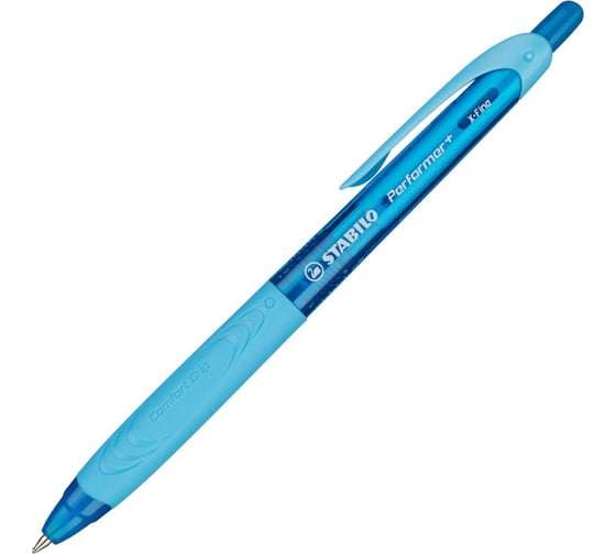 Ручка шариковая автоматическая Stabilo Performer+ 0.35, синяя, масляная, манжета, 328/3-4 574263 1