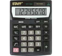 Компактный настольный калькулятор STAFF STF-1808, 140х105мм, 8 разрядов, двойное питание, 250133