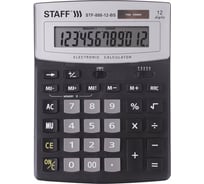 Настольный калькулятор Staff STF-888-12-BS 12 разрядов, черный, серебристый верх, 250451