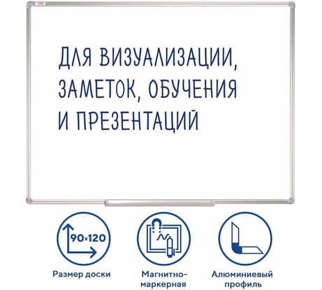 Магнитно-маркерная доска STAFF алюминиевая рамка, 235463