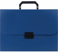 Пластиковый портфель STAFF А4, 7 отделений, индексные ярлыки, синий, 229242