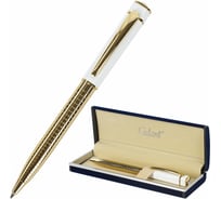 Подарочная шариковая ручка Galant Mont Pelerin, корпус золотой-белый, золотистые детали, 0,7мм, синяя, 141661