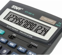 Настольный калькулятор STAFF STF-888-14, 14 разрядов, двойное питание, 250182