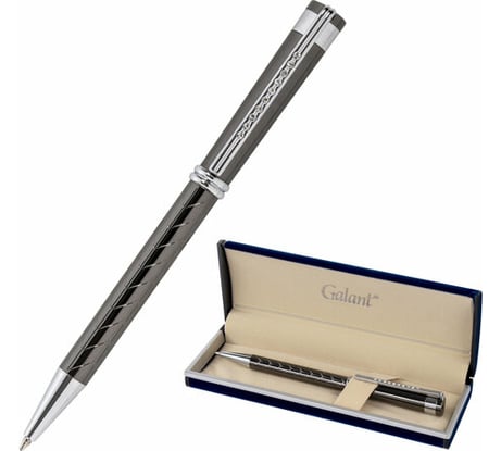 Ручка подарочная шариковая Galant MARINUS, корпус оружейный металл, синяя, 143509