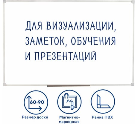Магнитно-маркерная доска STAFF ПВХ рамка, 236158