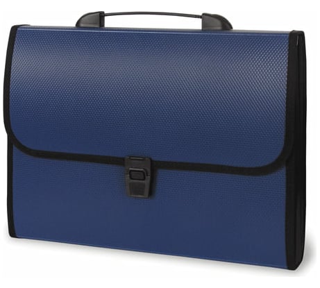 Пластиковая папка-портфель STAFF A4 7 отделений, синий, 221205