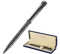 Подарочная шариковая ручка GALANT Locarno, корпус серебристый/черный, хромированные детали, 0,7мм, синяя, 141667