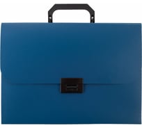 Пластиковый портфель STAFF А4, 13 отделений, индексные ярлыки, синий, 229244