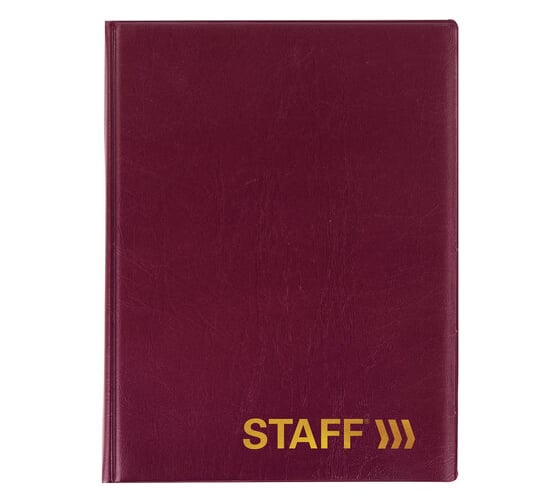 Телефонная книжка STAFF А5 160х204мм ПВХ на евроспирали, 80л, вырубка, бордовый, 120927