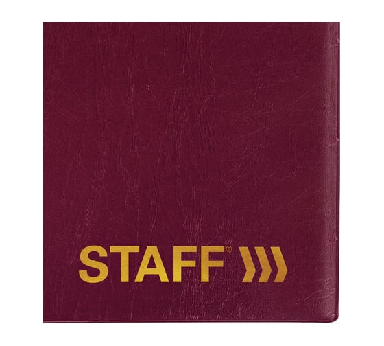 Телефонная книжка STAFF А5 160х204мм ПВХ на евроспирали, 80л, вырубка, бордовый, 120927