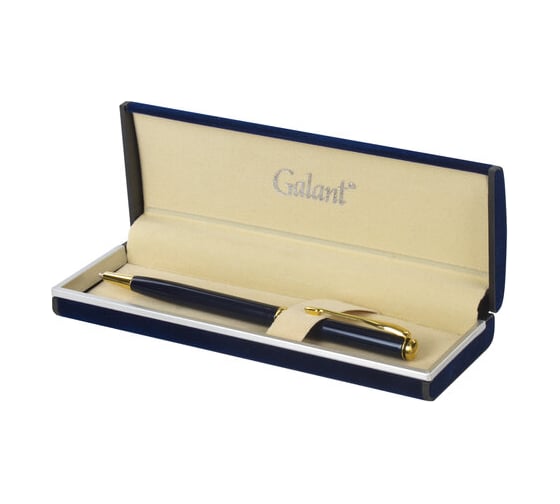 Подарочная шариковая ручка Galant Arrow Gold Blue, корпус темно-синий, золотистые детали, 0,7мм, синяя, 140653