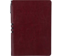 Бизнес-тетрадь Attache Light Book А5, 112 л, линия, цветной срез, кожзам, бордо 1001834