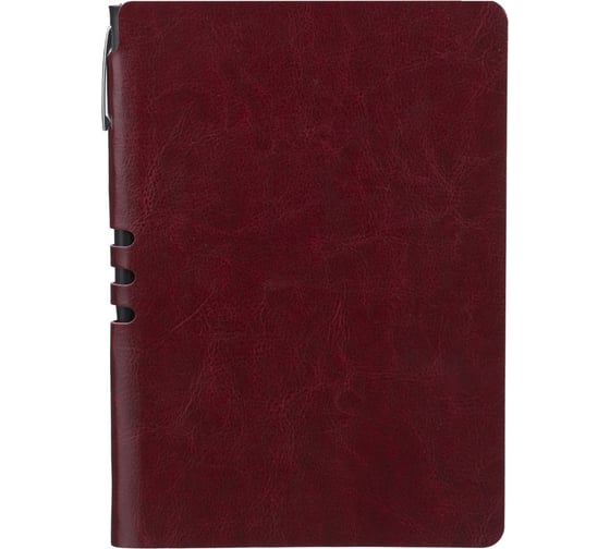 Бизнес-тетрадь Attache Light Book А5, 112 л, линия, цветной срез, кожзам, бордо 1001834