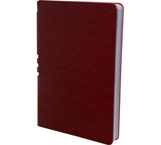 Бизнес-тетрадь Attache Light Book А5, 112 л, линия, цветной срез, кожзам, бордо 1001834