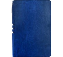 Бизнес-тетрадь Attache Light Book А5 112 л, линия, цветной срез, кожзам, темно-синий 1001833