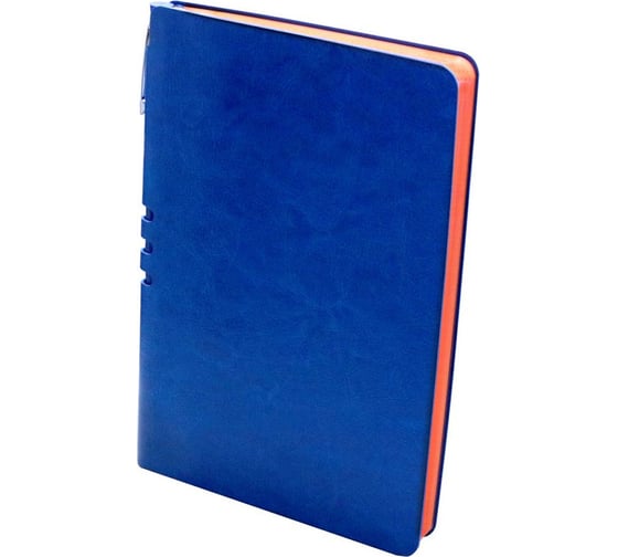 Бизнес-тетрадь Attache Light Book А5, 112 л, линия, цветной срез, кожзам, ярко-синий 1001832