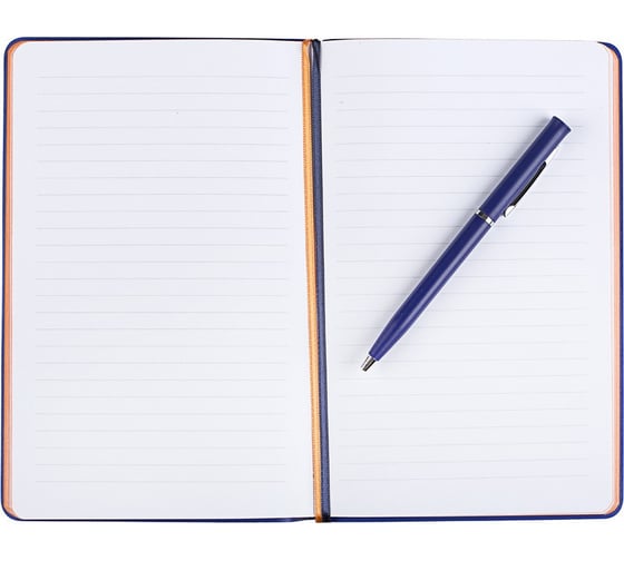 Бизнес-тетрадь Attache Light Book А5, 112 л, линия, цветной срез, кожзам, ярко-синий 1001832