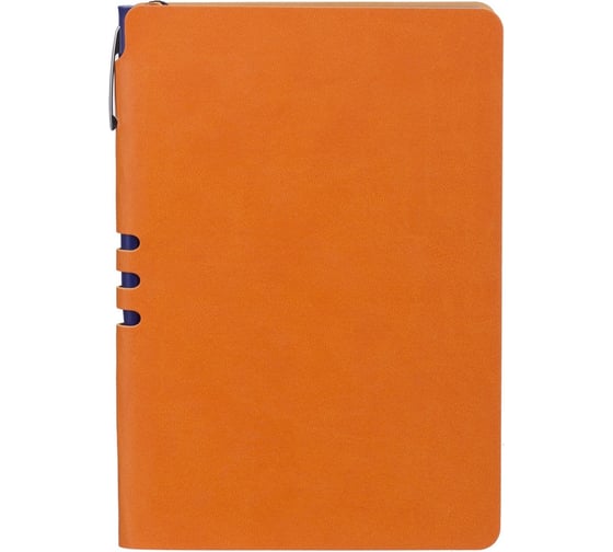 Бизнес-тетрадь Attache Light Book А5, 112 л, линия, цветной срез, кожзам, оранжевый 1001831 1