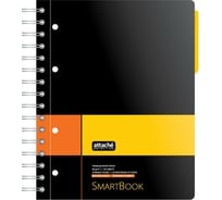Бизнес-тетрадь Attache Selection SMARTBOOK А5, 120 листов, клетка, спираль, микроперфорация, разделители, карман, желто-оранжевая 272648