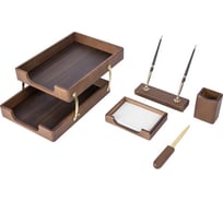 Настольный набор BESTAR Hercules из массива дерева, 5 предметов, цвет орех 236395