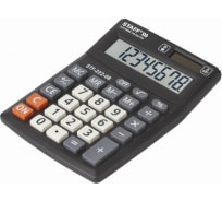 Настольный калькулятор STAFF PLUS STF-222, компактный 138x103мм, 8 разрядов, двойное питание, 250418