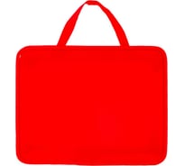 Папка ПИФАГОР на молнии с ручками А4, пластик, молния сверху, однотонная красная, 228232