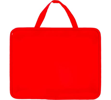 Папка ПИФАГОР на молнии с ручками А4, пластик, молния сверху, однотонная красная, 228232