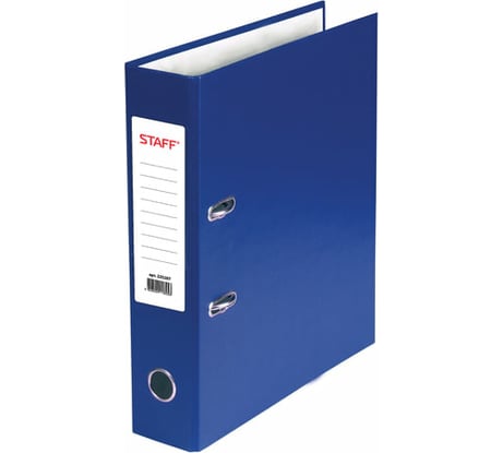 Папка-регистратор STAFF Manager с покрытием из ПВХ, 70 мм, без уголка, синяя, 225207