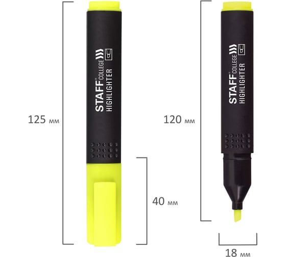 Набор текстовыделителей STAFF STICK 4 шт, ассорти, линия 1-4 мм, 151501
