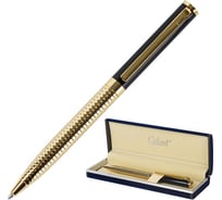 Подарочная шариковая ручка Galant Black Melbourne, золотистый/черный корпус, золотистые детали, 0,7мм, синяя, 141356