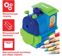 Механическая точилка ПИФАГОР Паровозик, металлический механизм, 222519