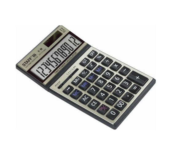 Настольный металлический калькулятор STAFF STF-7712-GOLD 12 разрядов, 250306