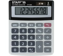 Настольный калькулятор STAFF STF-5808, КОМПАКТНЫЙ 134х107мм, 8 разрядов, двойное питание, 250286