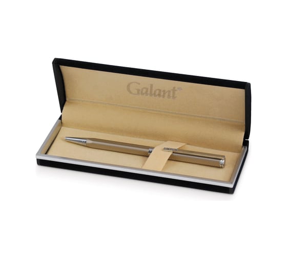 Подарочная шариковая ручка Galant Stiletto Chrome, серебристый корпус, хромированные детали, 0,7мм, синяя, 140528