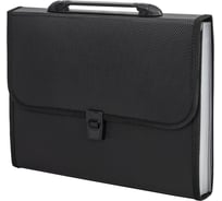 Пластиковая папка-портфель STAFF A4 330x235x50мм, 7 отделений, черный, 221206