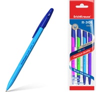 Набор из 4 ручек шариковых Erichkrause R-301 Stick Neon 1,0, цвет чернил синий (в пакете) 58089