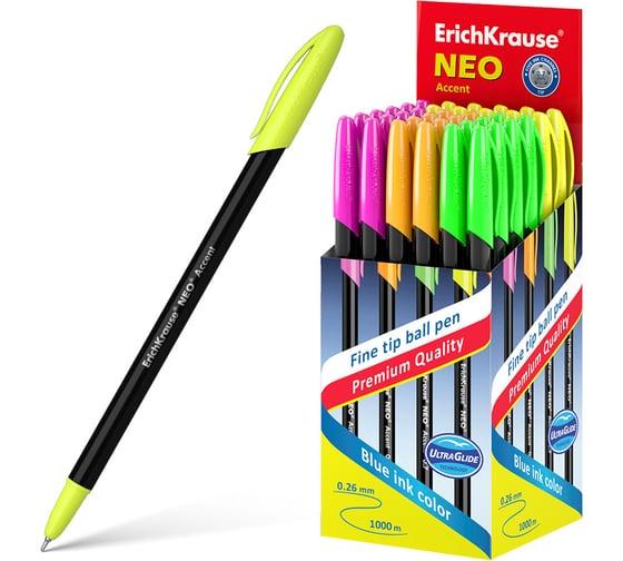 Ручка шариковая Erichkrause Neo Stick Accent 0,7, Super Glide Technology, цвет чернил синий (в коробке по 50 шт,) 55386 1