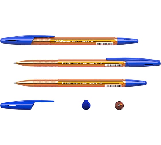 Ручка шариковая Erichkrause R-301 Stick Amber 0,7, цвет чернил синий (в коробке по 50 шт,) 31058