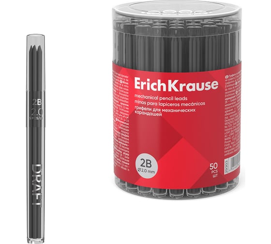 Грифели для механических карандашей Erichkrause 2,0 мм, 2B 29303 1
