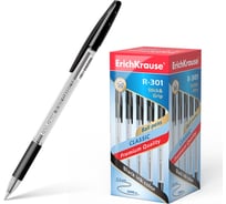 Ручка шариковая Erichkrause R-301 Stick&Grip Classic 1,0, цвет чернил черный (в коробке по 50 шт,) 39528
