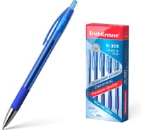 Ручка гелевая Erichkrause автоматическая R-301 Original Gel Matic&Grip 0,5, цвет чернил синий (в коробке по 12 шт,) 46814