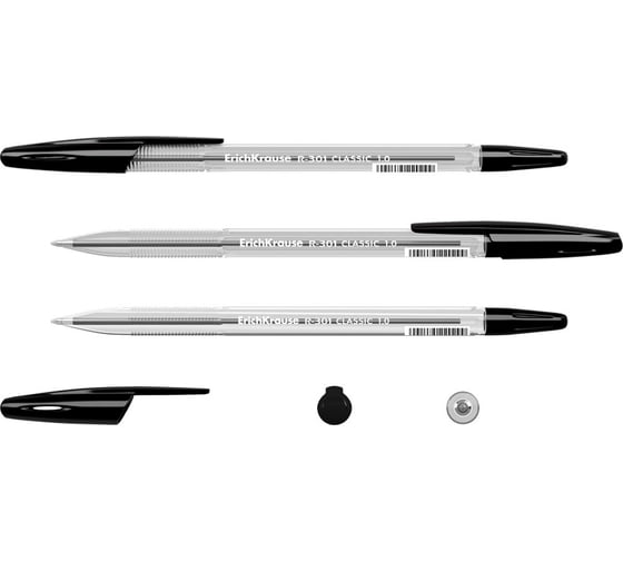 Ручка шариковая Erichkrause R-301 Stick Classic 1,0, цвет чернил черный (в коробке по 50 шт,) 43185