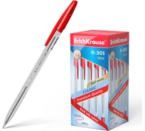 Ручка шариковая Erichkrause R-301 Stick Classic 1,0, цвет чернил красный (в коробке по 50 шт,) 43186