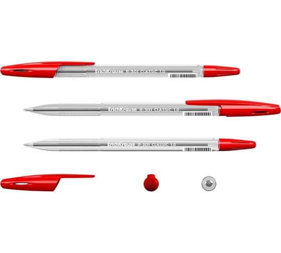 Ручка шариковая Erichkrause R-301 Stick Classic 1,0, цвет чернил красный (в коробке по 50 шт,) 43186