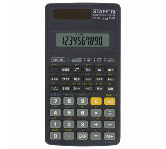 Инженерный калькулятор STAFF STF-310 142х78мм, 10+2 разрядов, двойное питание, 250279 0